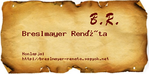 Breslmayer Renáta névjegykártya
